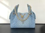 CHANEL 25 Small Handbag Washed Denim & Gold-Tone Metal denim - Bag - Image 3