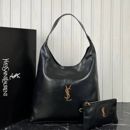 Saint Laurent New Hobo Oil Waxed Leather Underarm Bag