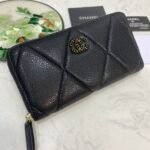 Chanel Boy Zip Around Wallet Quilted Caviar Long-Fishseed Pattern Gold Wallet - Image 4