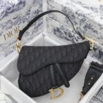 Dior Saddle Handbag Oblique Jacquard Black Bag