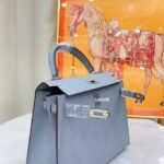 Hermes Kelly Haze Blue Silver Hardware - Bag - Image 7