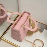 Dior Medium Lady Dior Bag Pink Cannage Calfskin Golden Hardware - Bag - Image 5