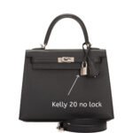 Hermes Kelly Epsom Haze Black Silver Hardware - Bag - Image 4