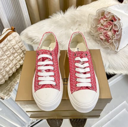 Burberry New Listing Temperament White Shoes - Red Shoes