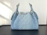 CHANEL 25 Small Handbag Washed Denim & Gold-Tone Metal denim - Bag - Image 5