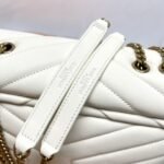 [TOP] SAINT LAURENT Loulou Small Quilted Leather White Shoulder Bag - Image 10