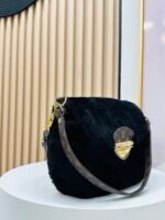Louis Vuitton Sunset Black Woolen Leather Bag - Image 3