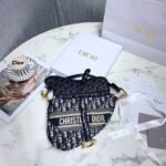Dior SADDLE Bag Blue Dior Oblique Embroidered Velvet - Bag - Image 7