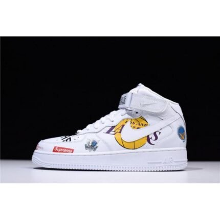 Sup X Nike Air Force 1 Mid NBA Teams White Aq801 - Shoes