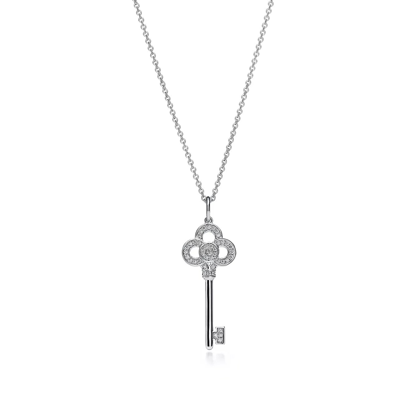 9F945DCA-6382-B069-5F8C-BE7D9B798E26 Tiffany Keys Mini Crown Key Pendant Necklace - Image 1