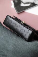 Chanel Classic Flag Bag Small Classic Double Flap Black Caviar Gold Hardware - Bag - Image 11
