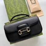 Gucci Horsebit 1955 Small Black Leather Shoulder Bag - Image 4