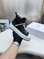 2024ss Dior Knit High Sneakers - Black Chunky Shoes - Image 8