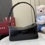 Gucci Half Horsebit Shoulder Black soft glossy leather Medium - Bag - Image 5