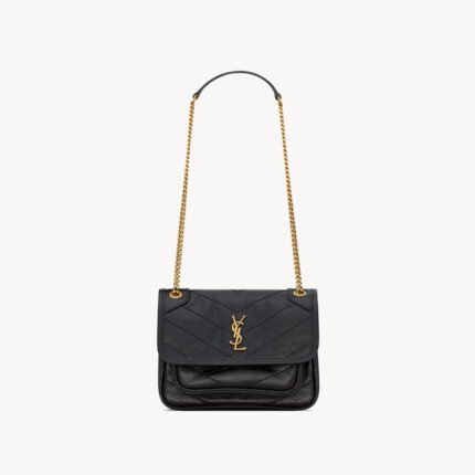Saint Laurent YSL NIKI MEDIUM IN VINTAGE LEATHER Black - Bag