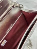 Chanel Silver Metallic Calfskin Quilted Flap Chain Waist Bag - Image 8