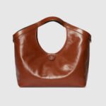 Gucci Giglio large tote bag - Dark brown soft glossy leather