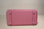 Hermes Birkin Togo handbag in Rose Sakura with Silver hardware - Image 7