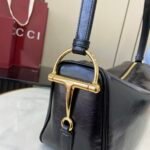 Gucci Half Horsebit Shoulder Black soft glossy leather Medium - Bag - Image 6