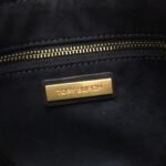Tory Burch Navy Blue Monogram Jacquard Studio Shoulder Bag - Image 10