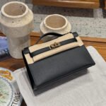 Hermes Kelly Mini 1st Kelly Pochette Generation Epsom Palm Leather-Black