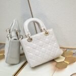 Dior Small Lady Dior Bag Powder White Patent Cannage Calfskin Golden Hardware - Bag - Image 3