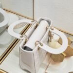 Dior Small Lady Dior Bag Powder White Patent Cannage Calfskin Golden Hardware - Bag - Image 5
