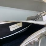 BALENCIAGA Le Cagole mini studded croc-effect leather shoulder bag white - Bag - Image 8