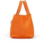 Hermes Clemence Picotin Lock Bag Silver-Orange Bag - Image 6
