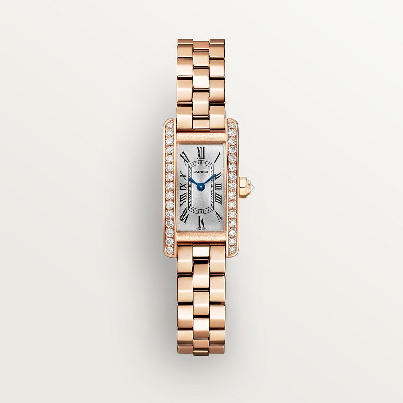 A76AD834-38AC-88E0-ADE0-85D0727C5C11 Cartier Tank Américaine Cartier watch, Rose Gold, Diamonds, Mini Model - Image 1