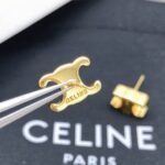 Celine Triomphe Studs in Brass with Gold Finish - Image 7