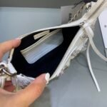 BALENCIAGA Le Cagole mini studded croc-effect leather shoulder bag white - Bag - Image 5