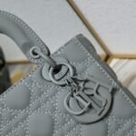 Dior Small Lady Dior Bag Grey Ultramatte Calfskin - Bag - Image 5