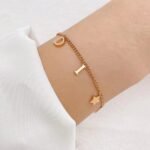 Dior Rose Gold Star & Letter Shape Pendant Charm Bracelets - Accessories - Image 2