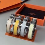 Hermes Clic H Enamel Palladium Plated Narrow Bracelet - Accessories - Image 5