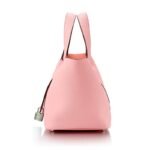 Hermes Clemence Picotin Lock Bag Silver Hardware - Light Pink Bag - Image 6