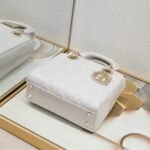Dior Small Lady Dior Bag Powder White Patent Cannage Calfskin Golden Hardware - Bag - Image 4