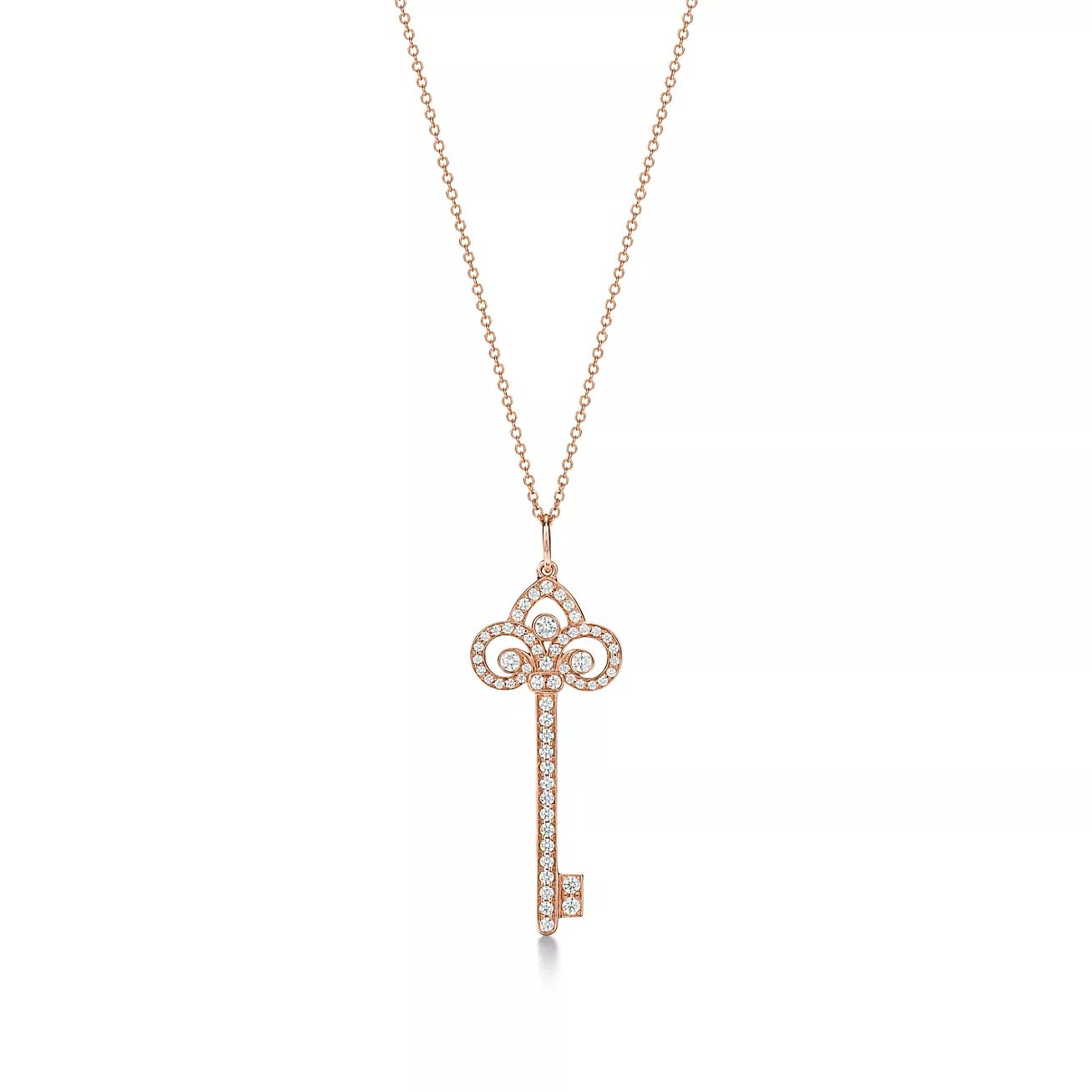 B7B0AC00-822C-710F-4ED1-262F12B1E9D8 Tiffany Keys Fleur de Lis Key Pendant Necklace - Image 1
