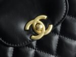 CHANEL Shiny Aged Calfskin Quilted Nano Kelly Shopper Black - Bag - Image 9