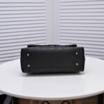 Chanel Classic Flag Bag Small Coco Handle Flap Bag Black Caviar Silver Hardware - Bag - Image 4