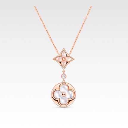 Louis Vuitton Color Blossom Necklace, Pink Gold, Pink Mother-Of-Pearl, White Mother-Of-Pearl And Diamond - Necklace