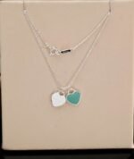 Tiffany Blue Double Heart Tag Pendant - Image 5