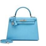 Hermes Celeste Epsom Sellier Kelly Palladium Hardware