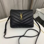 SAINT LAURENT Loulou Toy quilted leather shoulder bag black - Bag