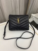 SAINT LAURENT Loulou Toy quilted leather shoulder bag black - Bag