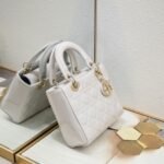 Dior Small Lady Dior Bag Powder White Patent Cannage Calfskin Golden Hardware - Bag - Image 2