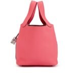 Hermes Clemence Picotin Lock Bag Golden Hardware-Pink Bag - Image 6