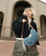 Louis Vuitton New LV Remix Croissant Denim MM Bag - Image 20