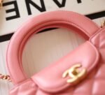 CHANEL Shiny Aged Calfskin Quilted Nano Kelly Shopper Pink - Bag - Image 5