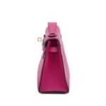 Hermes Rose Pourpre Swift Kelly Pochette Palladium Hardware - Image 6